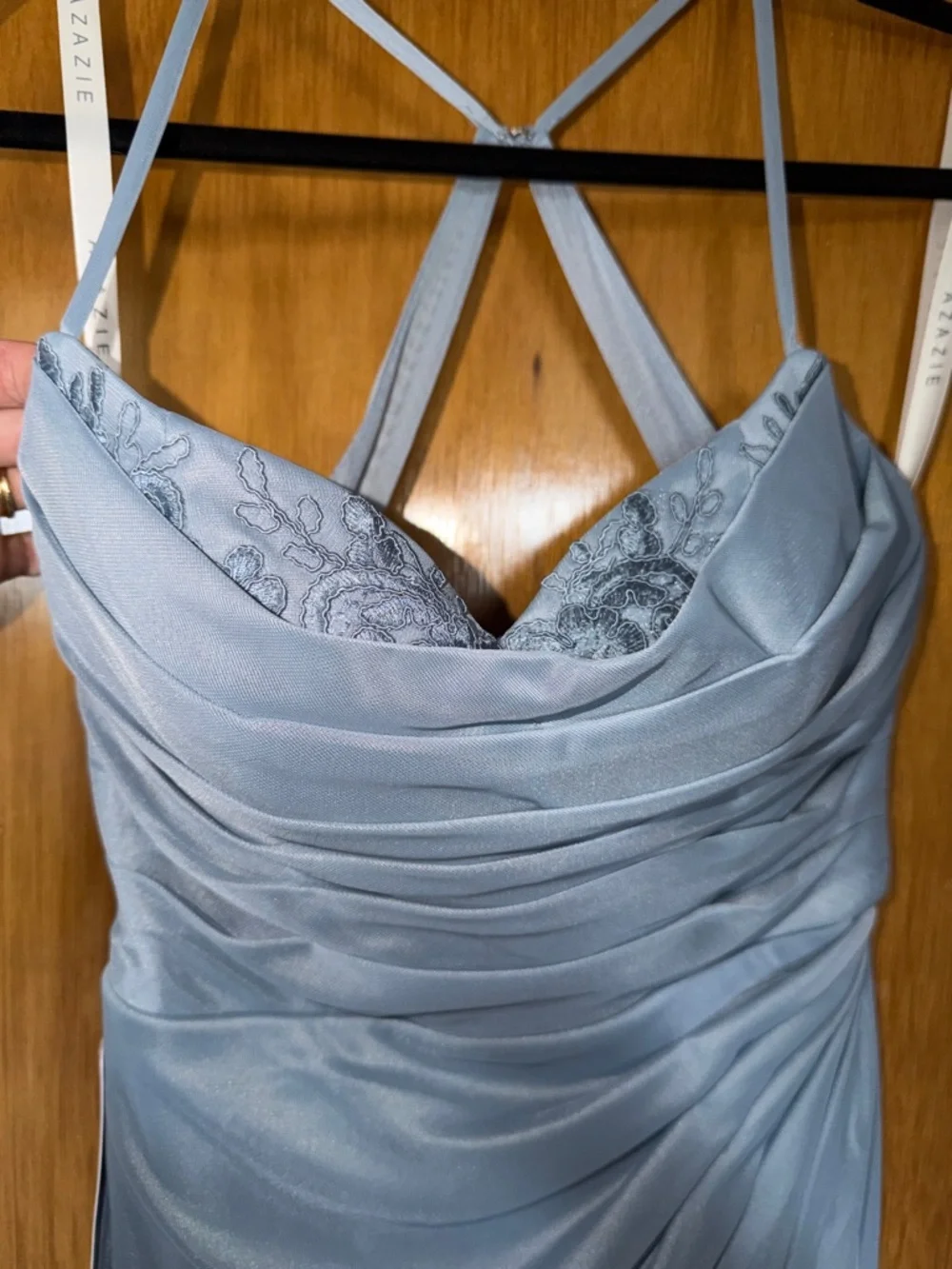 Azazie Ashana Dress in Dusty Blue - Picture 3 of 7